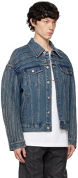 Feng Chen Wang Blue Multi Seam Denim Jaceket