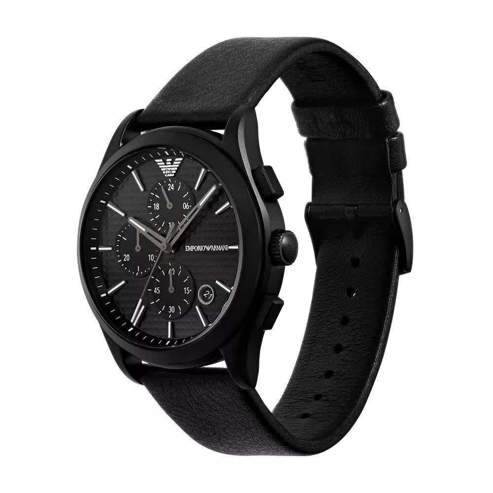 Emporio Armani Paolo Chronograph Quartz Black Dial Mens Watch AR80070SET
