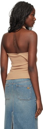 Courrèges Beige Asymmetric Rib 90's Tank Top