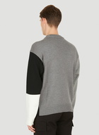 Logo Jacquard Colour Block Sweater in Black