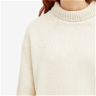 Pangaia Women's Recycled Cashmere Knit Chunky Turtleneck Sweater in Ecru Ivory