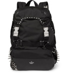 Valentino - Valentino Garavani Studded Leather-Trimmed Nylon Backpack - Men - Black