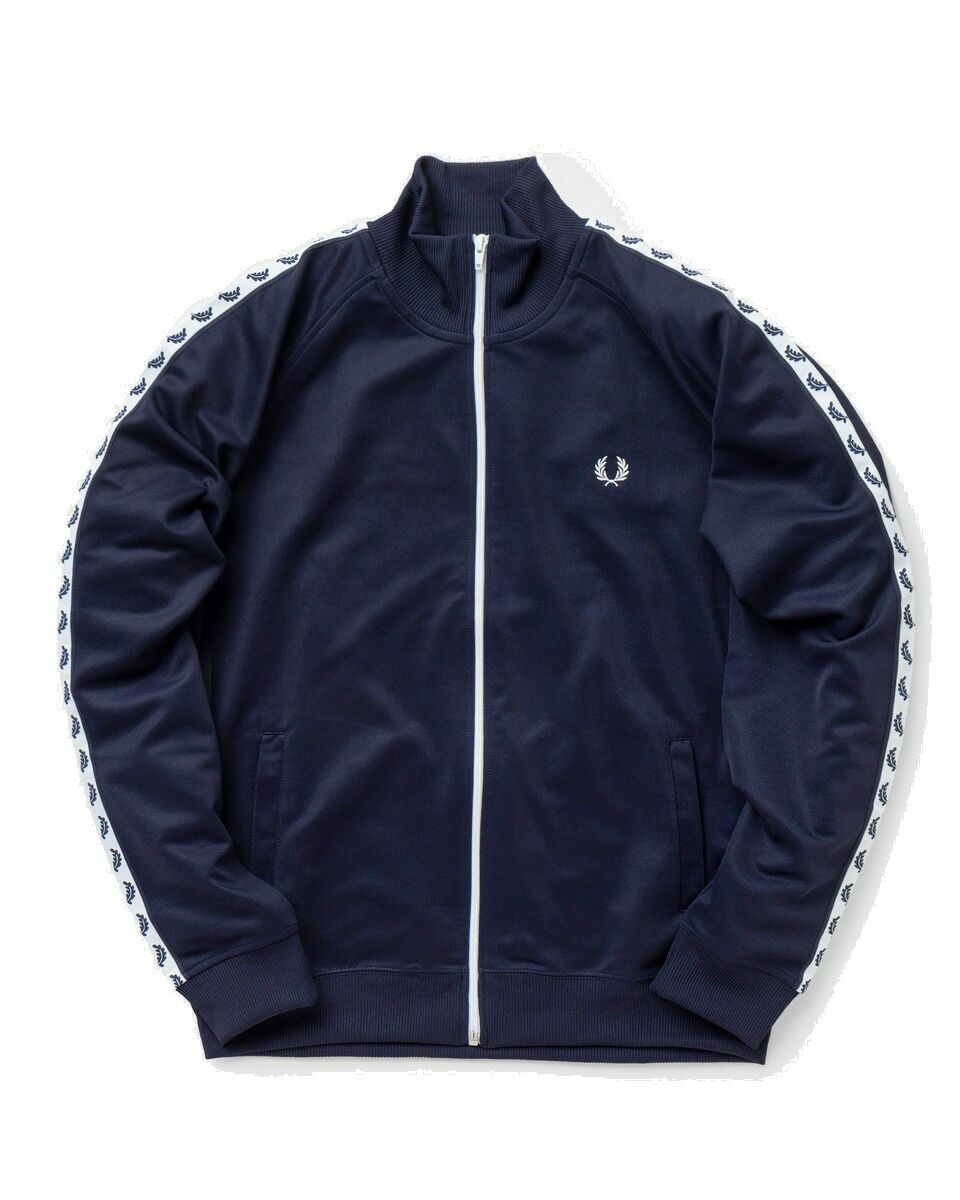 Photo: Fred Perry Taped Track Jacket Blue - Mens - Track Jackets