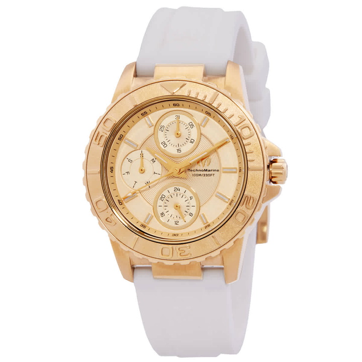 Photo: Technomarine Sea Quartz Gold Dial Ladies Watch TM-725017