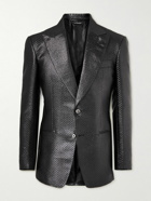 TOM FORD - Slim-Fit Metallic Jacquard Tuxedo Jacket - Black