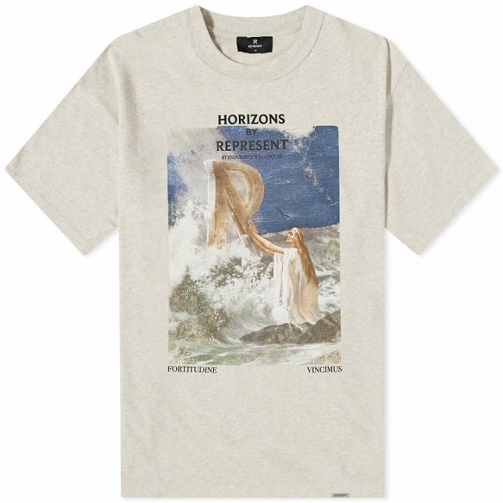 Photo: Represent Higher Truth T-Shirt in Cream Marl
