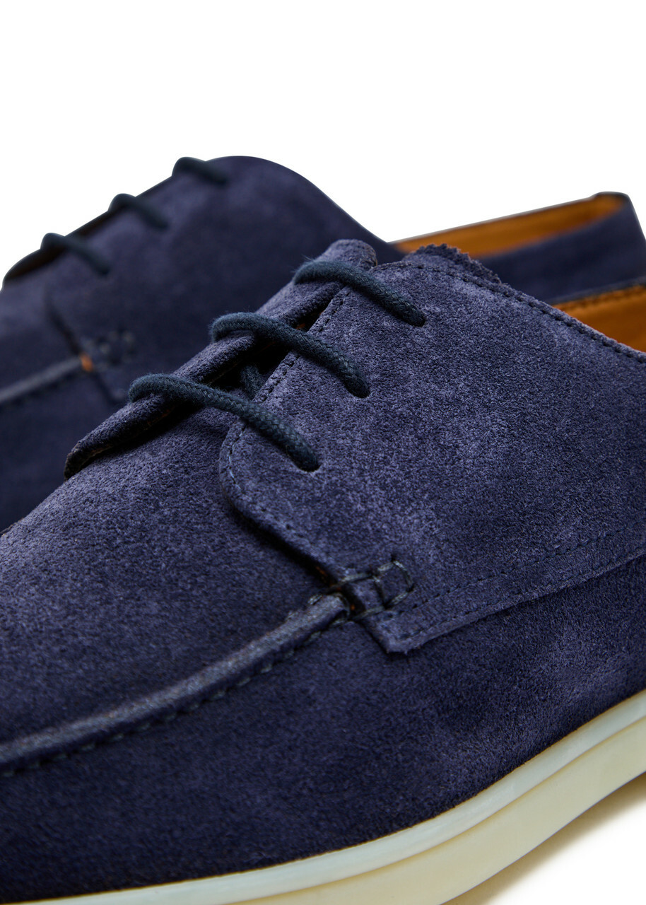 Aurélien Boat Suede Loafers Navy