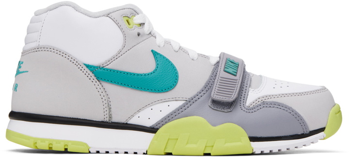 Photo: Nike Gray & White Air Trainer 1 Sneakers