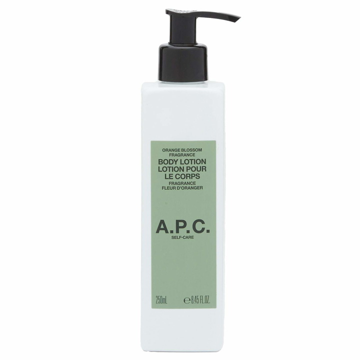 Photo: A.P.C. Cosmos Organic Body Lotion in White 