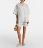 Prada Floral linen shorts