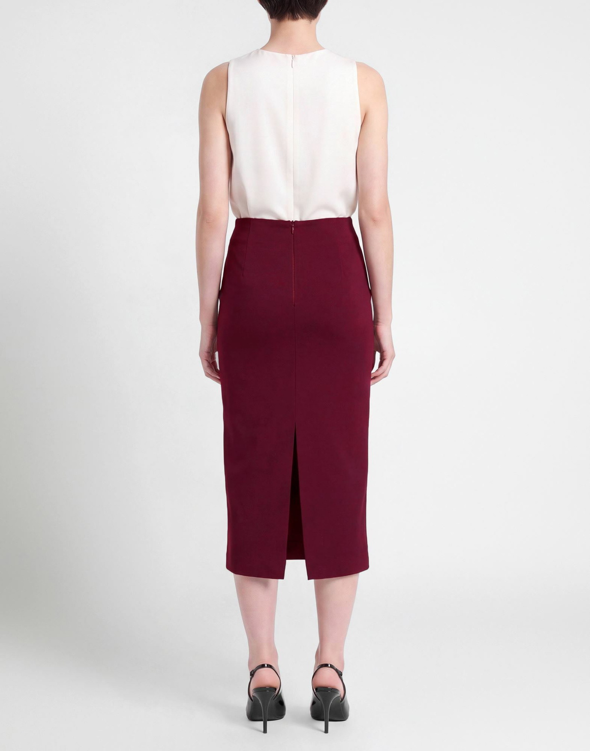 Manila Grace Womens Midi skirt Burgundy