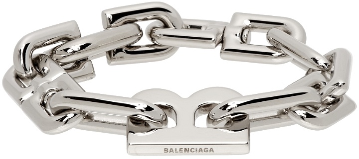 Photo: Balenciaga Silver Thin B Chain Bracelet