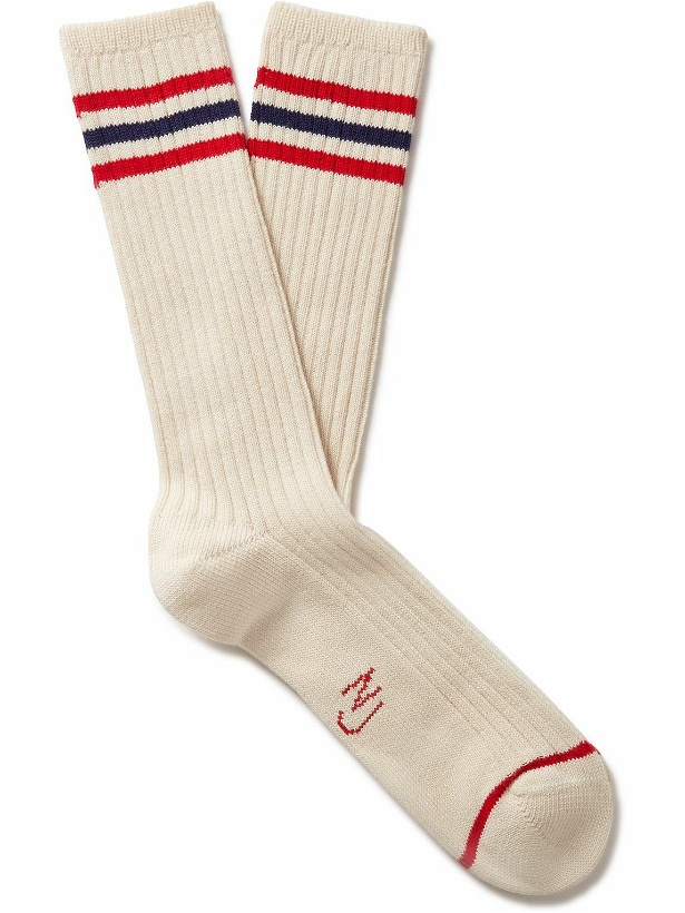 Photo: Nudie Jeans - Striped Ribbed Cotton-Blend Socks