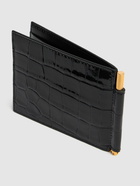 TOM FORD Patent Croc Embossed Clip Wallet