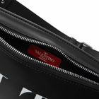 Valentino Men's VLTN Leather Waist Bag in Nero/Bianco
