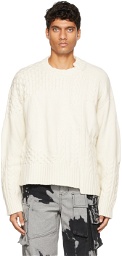 Feng Chen Wang Off-White Intarsia Sweatshirt