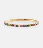 Ileana Makri Thread Band 18kt gold ring with diamonds, rubies and sapphires