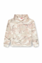 Diesel Hoodie in camouflage-print organic cotton - Sweaters Mens in Beige
