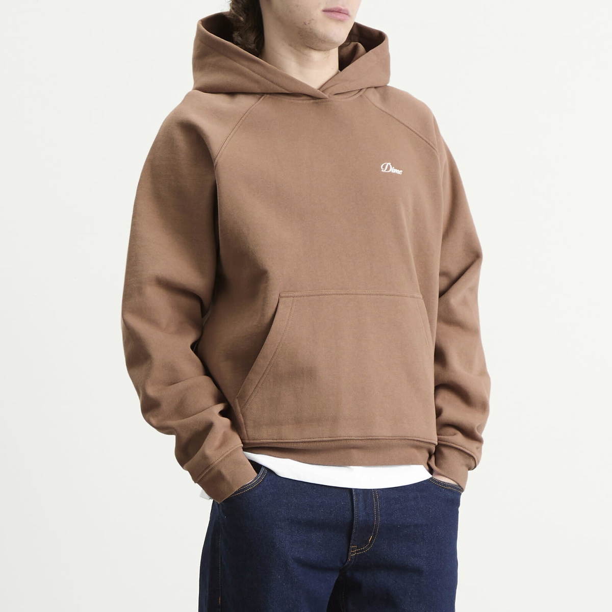 Dime Men's Cursive Logo Hoodie in Sepia