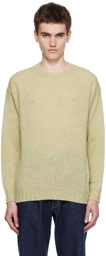 AURALEE Green Crewneck Sweater