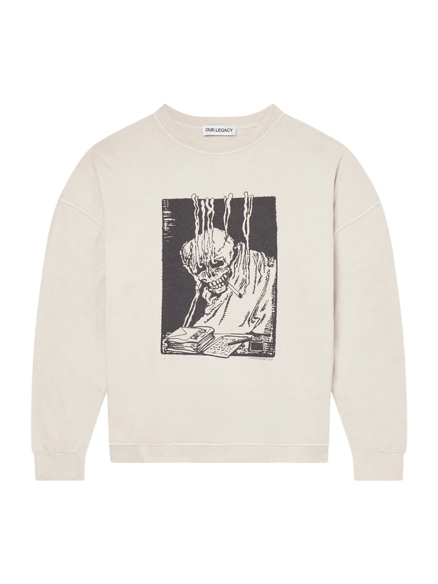 Photo: Our Legacy - Slack Printed Cotton-Blend Jersey Sweatshirt - Neutrals