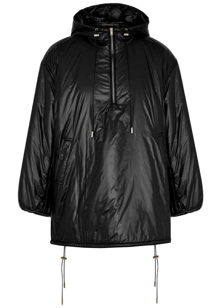 Saint Laurent Cassandre Half-zip Shell Jacket Black Saint Laurent