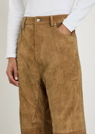 Rick Owens Geth Wide-leg Suede Trousers Brown