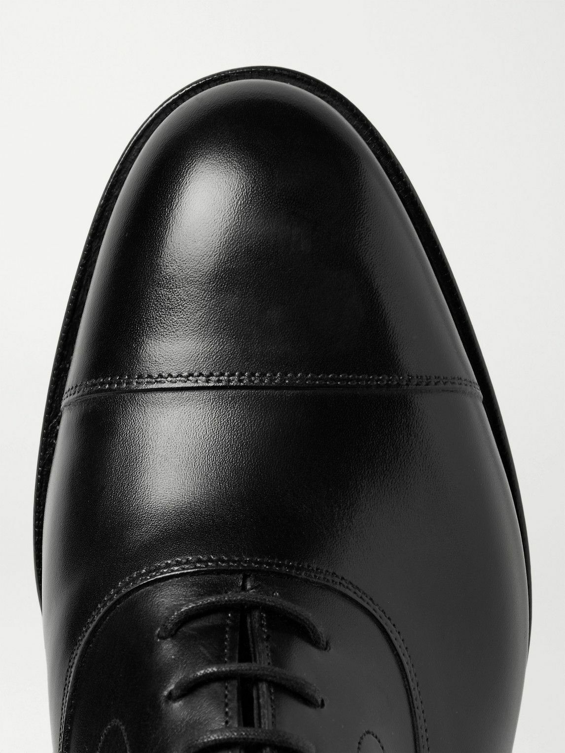 Edward Green - Chelsea Cap-Toe Burnished-Leather Oxford Shoes - Black