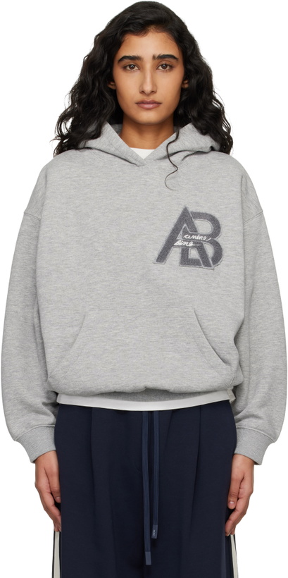 Photo: ANINE BING Gray Jaci Letterman Hoodie