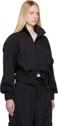Y-3 Black Pinstripe Sport Uniform Blouson Jacket