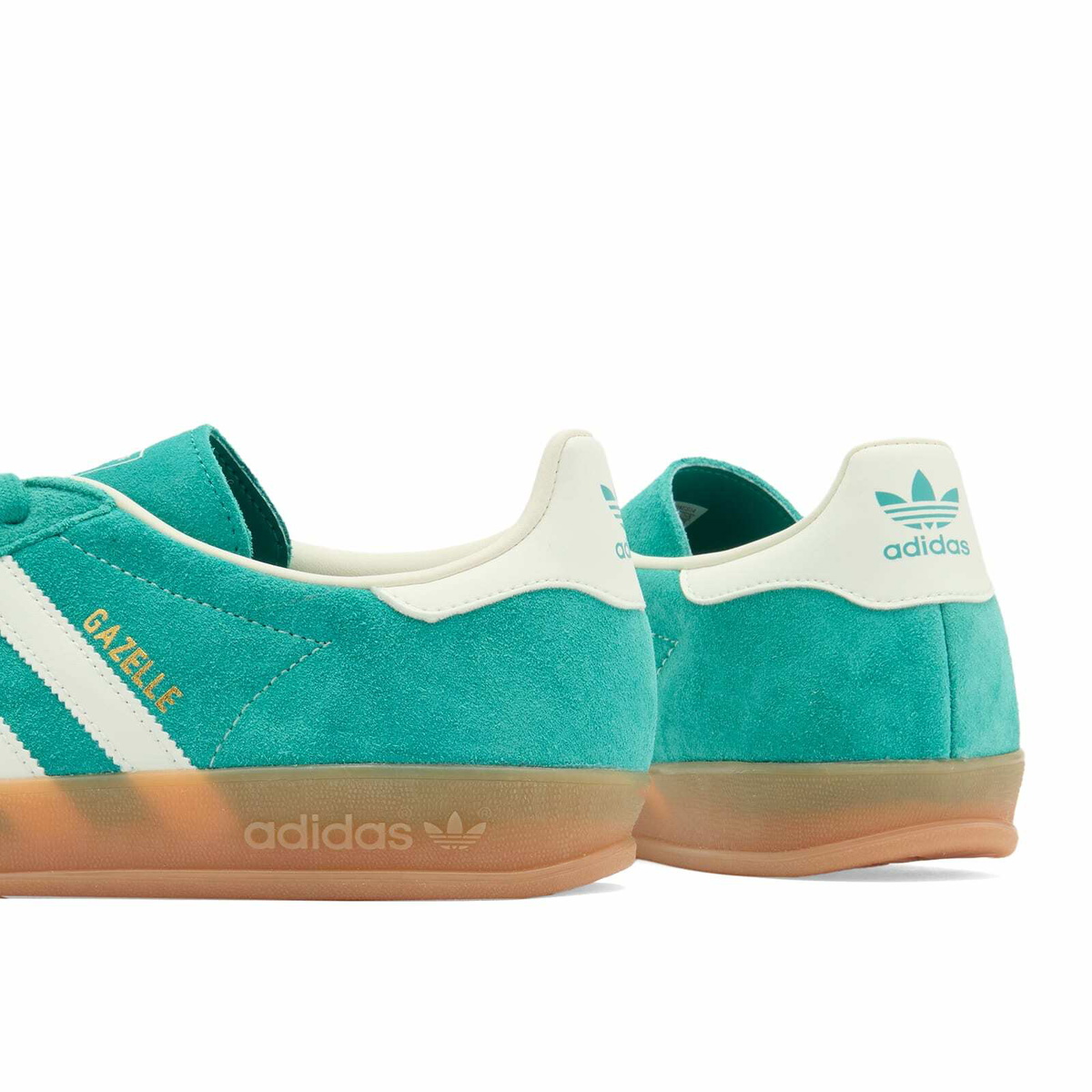 Adidas Gazelle Indoor Sneaker in Pure Teal/Off White& Gold