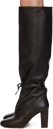 LEMAIRE Brown Tall Lace-Up Boots
