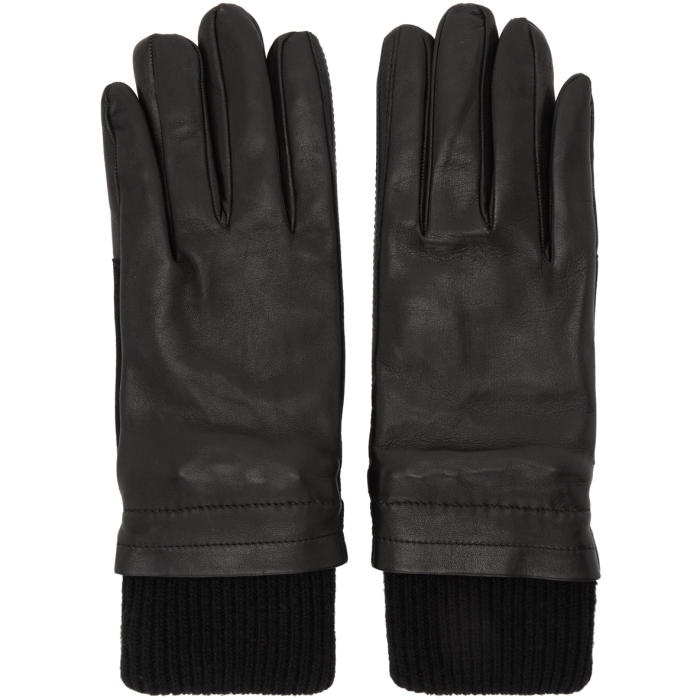 AMI Alexandre Mattiussi Black Rib Cuff Gloves