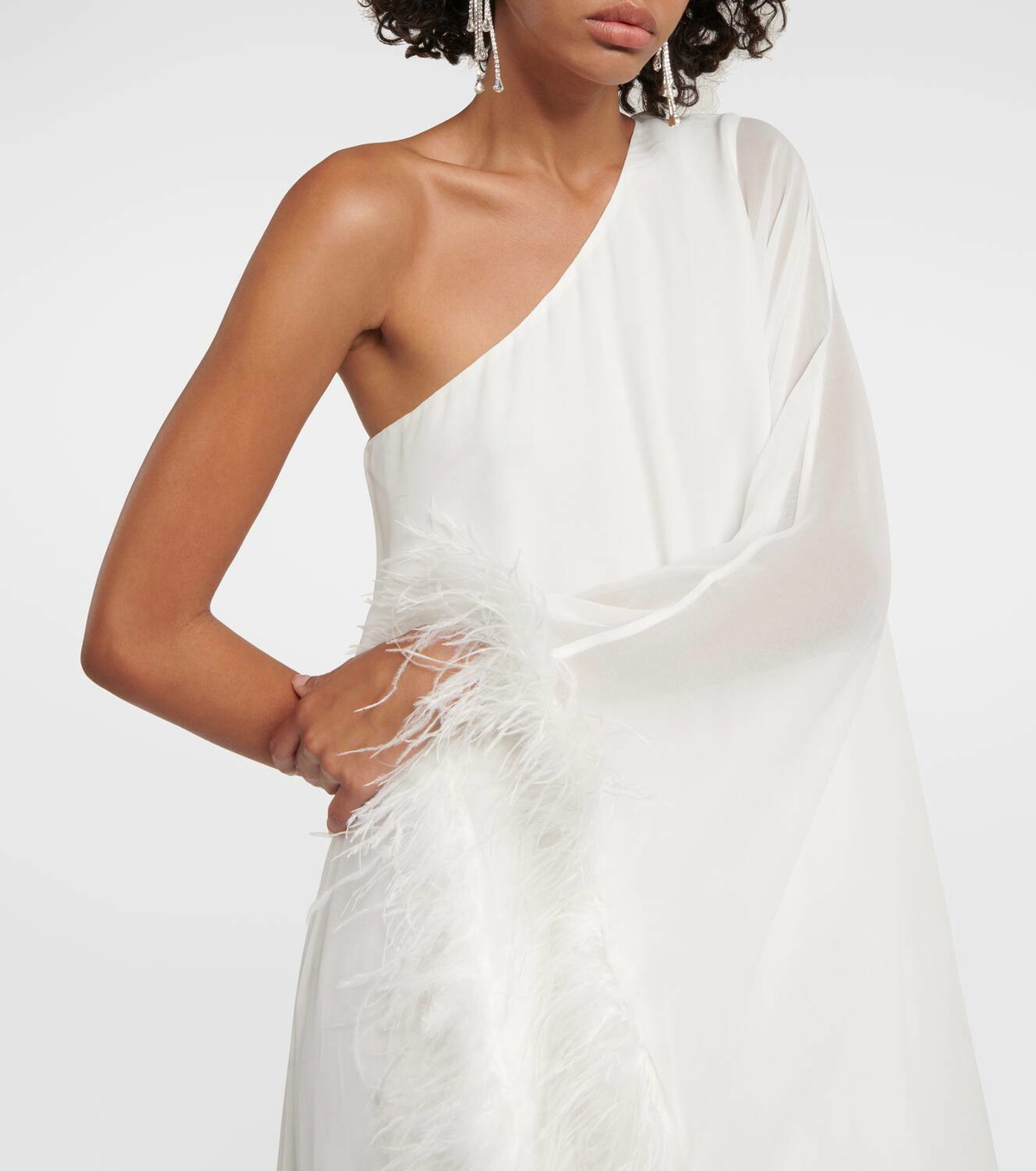 Rixo Bridal Liza feather-trimmed maxi dress Rixo