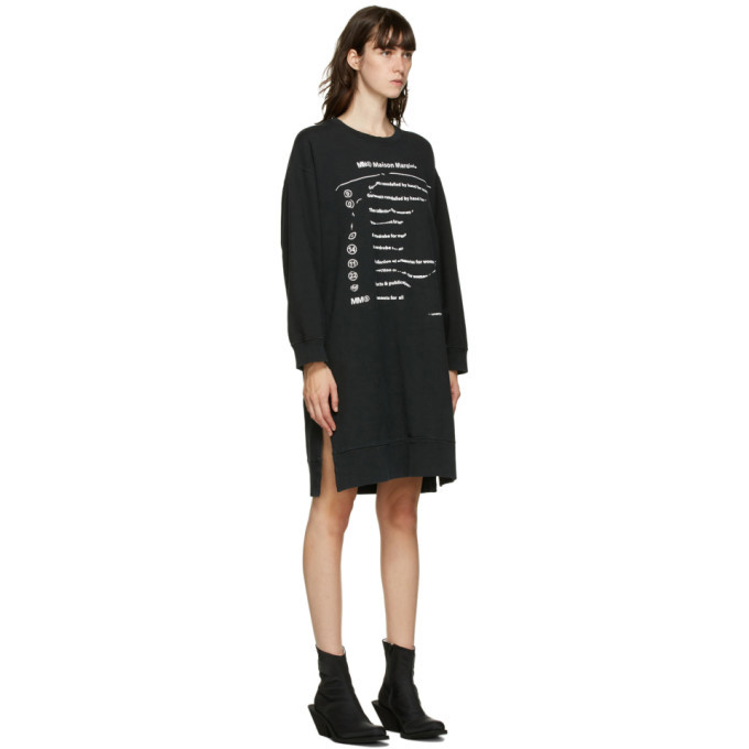 MM6 Maison Margiela Black Oversized Sweater Dress MM6 Maison Margiela
