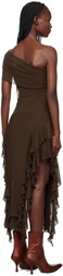 KIM SHUI Brown Ruffle Dress