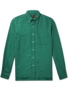 Beams Plus - Button-Down Collar Linen Shirt - Green