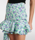 Rabanne Ruffled floral jersey miniskirt