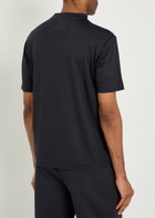 Emporio Armani Logo-embroidered Wool T-shirt Navy
