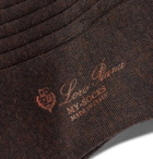 Loro Piana - Ribbed Cashmere and Silk-Blend Over-The-Calf Socks - Brown