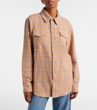 God's True Cashmere Midnight Rose plaid cashmere shirt