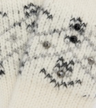 Moncler Embellished alpaca and wool-blend gloves