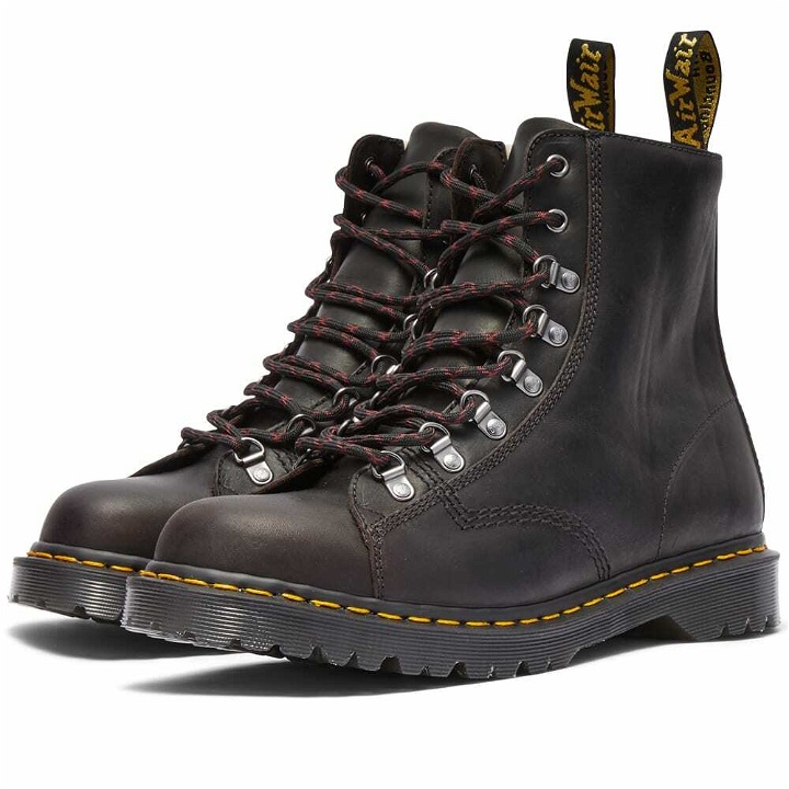Photo: Dr. Martens Men's Barton 8-Eye Boot - Made in England in Black Classic Oiled Shoulder