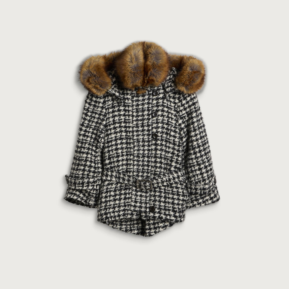KNWLS Women's BABY Parka Jacket in Houndstooth