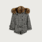 KNWLS Women's BABY Parka Jacket in Houndstooth