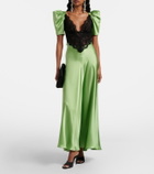 Rodarte Lace-trimmed silk cocktail dress