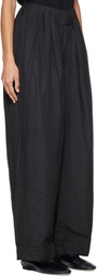 OPEN YY Black Fluid Full Gather Trousers