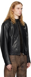 MISBHV Black Astro Faux-Leather Jacket
