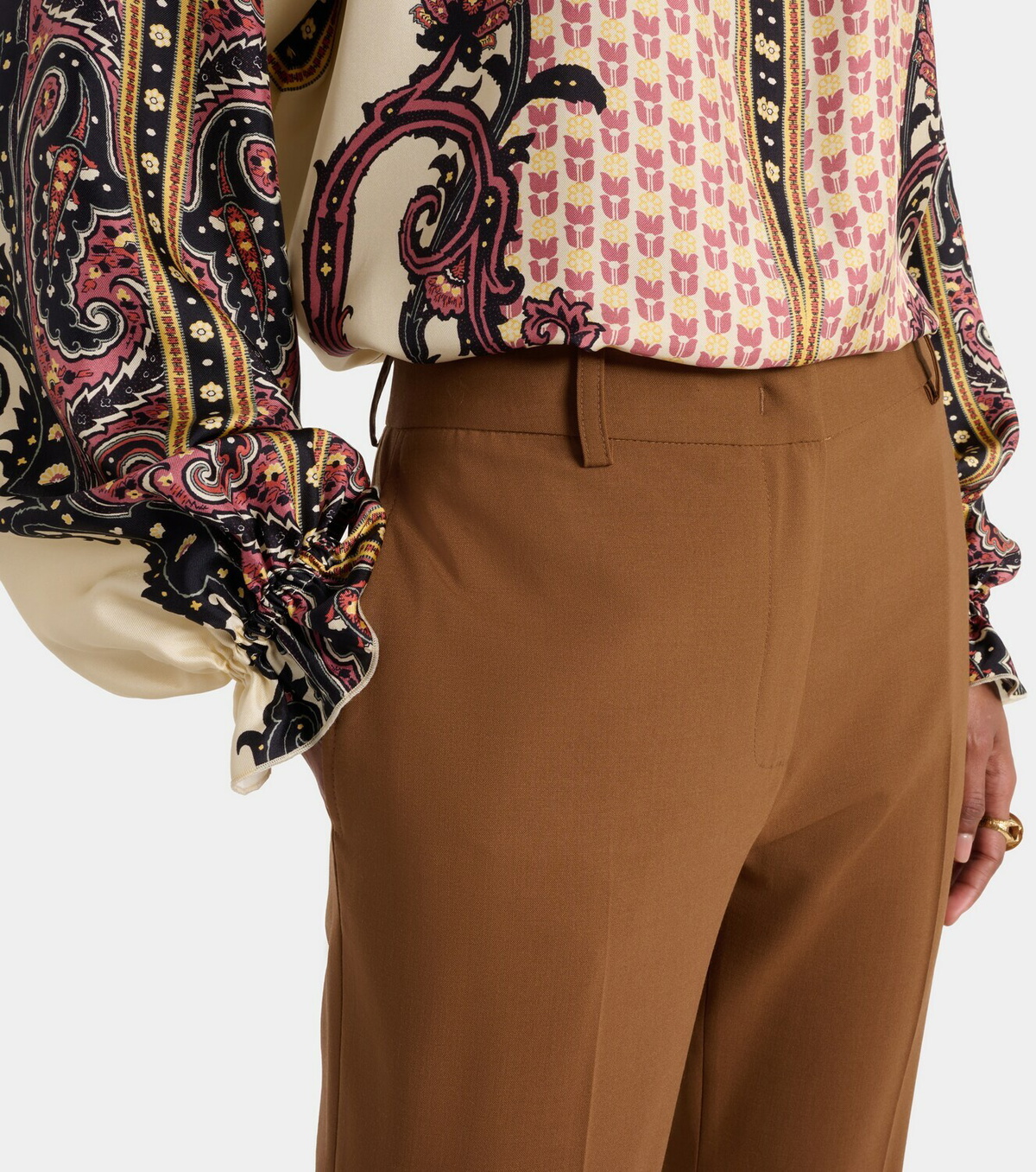 Etro Wool-blend bootcut pants