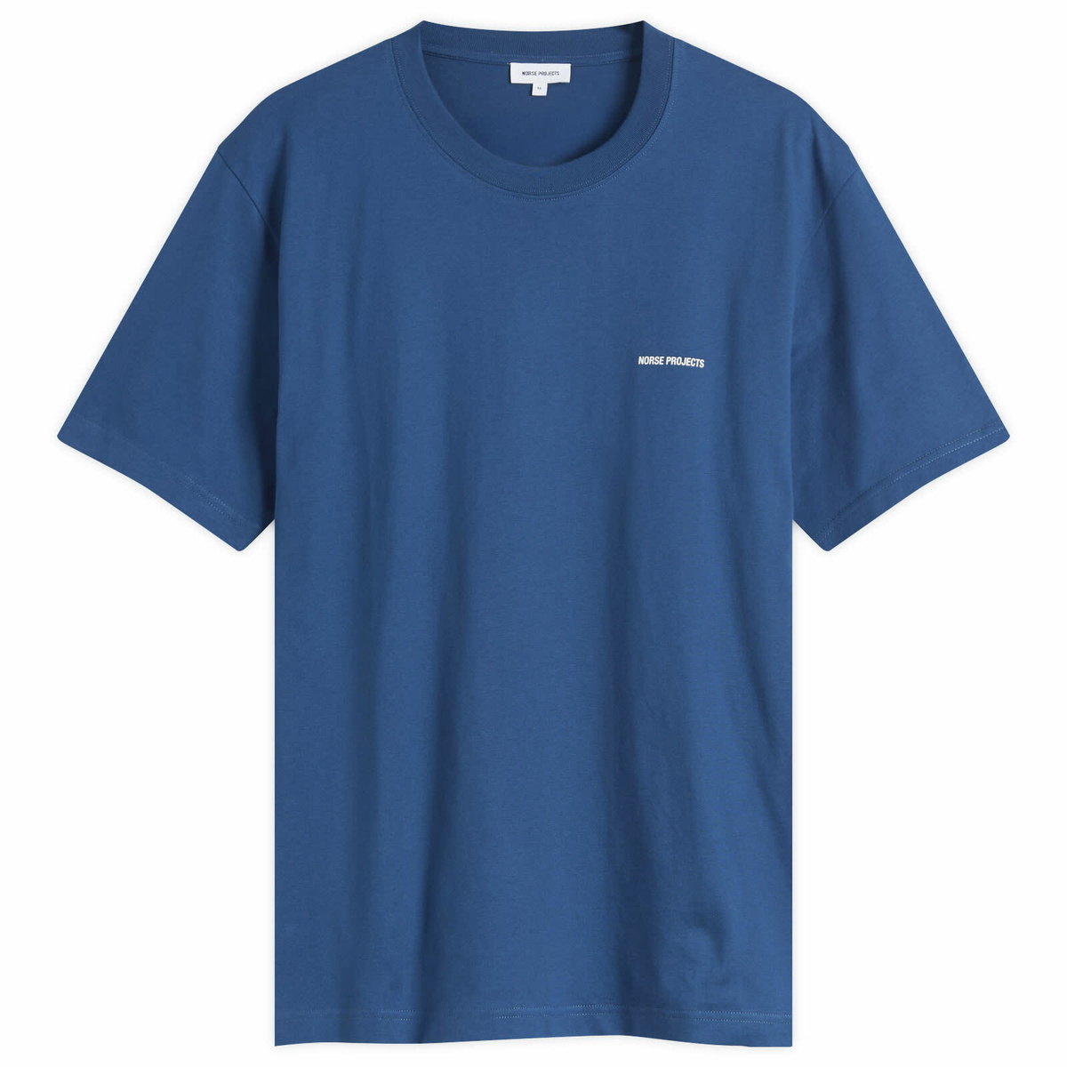 Norse Projects Men's Johannes Organic NORSE Logo Print T-shirt in Estate Blue
